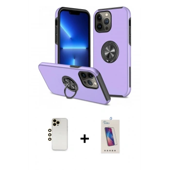 MARSİLYAN™- iPhone 13 Pro Max Kılıf Odak Form Prime - Siyah Joko 5D Cam + Shine Kamera Lens - GD