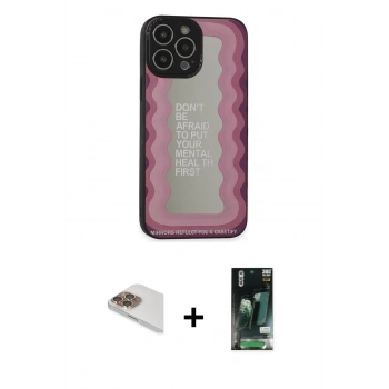 MARSİLYAN™- iPhone 13 Pro Max Kılıf Odak Klasik Serisi - Şeffaf 360 Full Body Arka Koruyucu + Pers Alüminyum Kamera Lens - GD