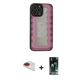 MARSİLYAN™- iPhone 13 Pro Max Kılıf Odak Klasik Serisi - Şeffaf 360 Full Body Arka Koruyucu + Pers Alüminyum Kamera Lens - KI