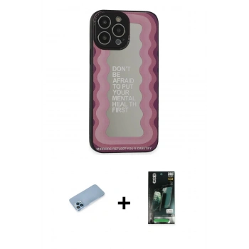 MARSİLYAN™- iPhone 13 Pro Max Kılıf Odak Klasik Serisi - Şeffaf 360 Full Body Arka Koruyucu + Shine Kamera Lens Koruma Cam - MI