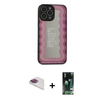 MARSİLYAN™- iPhone 13 Pro Max Kılıf Odak Klasik Serisi - Şeffaf 360 Full Body Arka Koruyucu + Pers Alüminyum Kamera Lens - GI