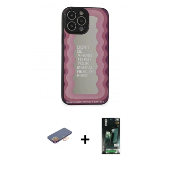 MARSİLYAN™- iPhone 13 Pro Max Kılıf Odak Klasik Serisi - Şeffaf 360 Full Body Arka Koruyucu + Renkli Kamera Lens Koruma Cam - TU