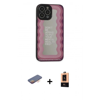 MARSİLYAN™- iPhone 13 Pro Max Kılıf Odak Klasik Serisi - Şeffaf Maxco Cam Ekran Koruyucu + Renkli Kamera Lens Koruma Cam - TU