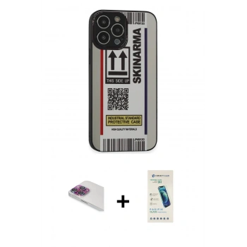 MARSİLYAN™- iPhone 13 Pro Max Kılıf Odak Klasik Serisi - Şeffaf Pasifik Cam Ekran Koruyucu + Pers Alüminyum Kamera Lens - GI