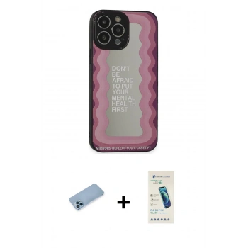 MARSİLYAN™- iPhone 13 Pro Max Kılıf Odak Klasik Serisi - Şeffaf Pasifik Cam Ekran Koruyucu + Shine Kamera Lens Koruma Cam - MI