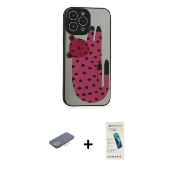 MARSİLYAN™- iPhone 13 Pro Max Kılıf Odak Klasik Serisi - Şeffaf Pasifik Cam Ekran Koruyucu + Renkli Kamera Lens Koruma Cam - PE
