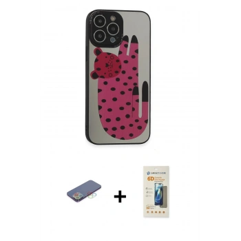 MARSİLYAN™- iPhone 13 Pro Max Kılıf Odak Klasik Serisi - Siyah 6D Mat Seramik Hayalet Nano Ekran Koruyucu + Renkli Kamera Lens Koruma Cam - MI