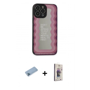 MARSİLYAN™- iPhone 13 Pro Max Kılıf Odak Klasik Serisi - Siyah Bilvis 3D Cam Ekran Koruyucu + Shine Kamera Lens Koruma Cam - MI