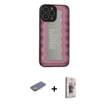 MARSİLYAN™- iPhone 13 Pro Max Kılıf Odak Klasik Serisi - Siyah Bilvis 3D Cam Ekran Koruyucu + Renkli Kamera Lens Koruma Cam - SI