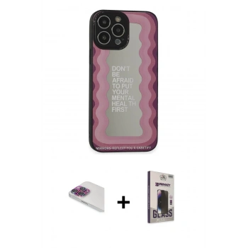 MARSİLYAN™- iPhone 13 Pro Max Kılıf Odak Klasik Serisi - Siyah Bilvis Hayalet Cam Ekran Koruyucu + Pers Alüminyum Kamera Lens - GI
