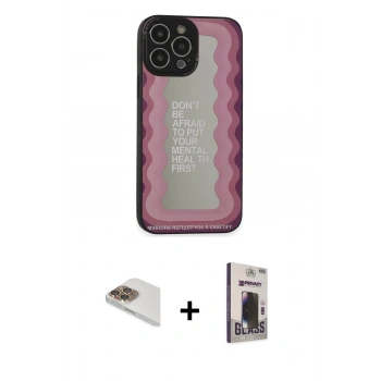 MARSİLYAN™- iPhone 13 Pro Max Kılıf Odak Klasik Serisi - Siyah Bilvis Hayalet Cam Ekran Koruyucu + Pers Alüminyum Kamera Lens - GD