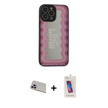 MARSİLYAN™- iPhone 13 Pro Max Kılıf Odak Klasik Serisi - Siyah Joko 5D Cam + Rainbow Kamera Lens Koruma Cam - MR