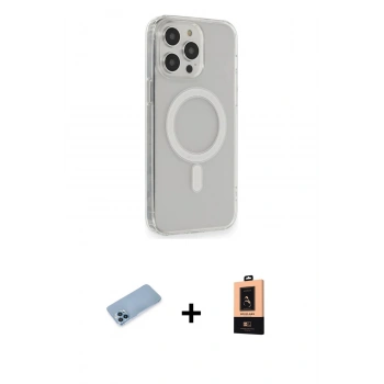 MARSİLYAN™- iPhone 13 Pro Max Kılıf Pusula Çizgi Koleksiyonu - Şeffaf Maxco Cam Ekran Koruyucu + Shine Kamera Lens Koruma Cam - MI