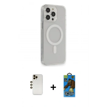 MARSİLYAN™- iPhone 13 Pro Max Kılıf Pusula Çizgi Koleksiyonu - Siyah 18D Cam Ekran Koruyucu + Shine Kamera Lens - GD