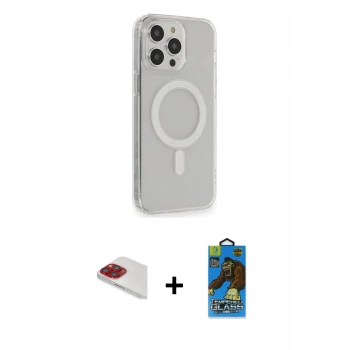 MARSİLYAN™- iPhone 13 Pro Max Kılıf Pusula Çizgi Koleksiyonu - Siyah 18D Cam Ekran Koruyucu + Pers Alüminyum Kamera Lens - KI