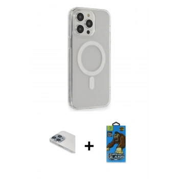 MARSİLYAN™- iPhone 13 Pro Max Kılıf Pusula Çizgi Koleksiyonu - Siyah 18D Cam Ekran Koruyucu + Pers Alüminyum Kamera Lens - SABE