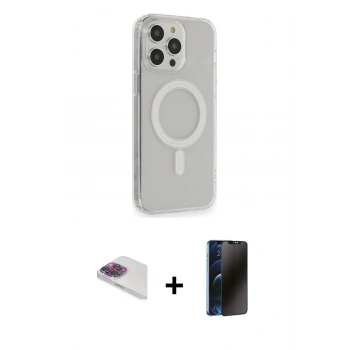 MARSİLYAN™- iPhone 13 Pro Max Kılıf Pusula Çizgi Koleksiyonu - Siyah 3D Antistatik Hayalet Cam Ekran Koruyucu + Pers Alüminyum Kamera Lens - GI
