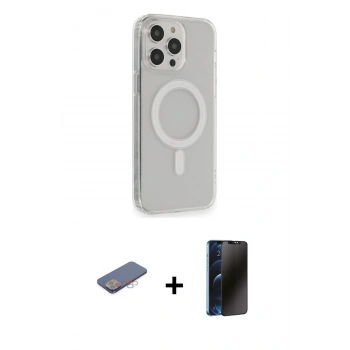 MARSİLYAN™- iPhone 13 Pro Max Kılıf Pusula Çizgi Koleksiyonu - Siyah 3D Antistatik Hayalet Cam Ekran Koruyucu + Renkli Kamera Lens Koruma Cam - PE