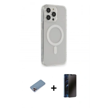 MARSİLYAN™- iPhone 13 Pro Max Kılıf Pusula Çizgi Koleksiyonu - Siyah 3D Antistatik Hayalet Cam Ekran Koruyucu + Shine Kamera Lens Koruma Cam - PE