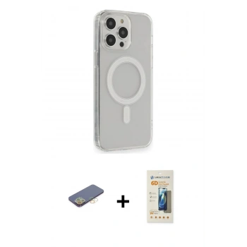 MARSİLYAN™- iPhone 13 Pro Max Kılıf Pusula Çizgi Koleksiyonu - Siyah 6D Mat Seramik Hayalet Nano Ekran Koruyucu + Renkli Kamera Lens Koruma Cam - SI