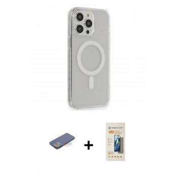 MARSİLYAN™- iPhone 13 Pro Max Kılıf Pusula Çizgi Koleksiyonu - Siyah 6D Mat Seramik Hayalet Nano Ekran Koruyucu + Renkli Kamera Lens Koruma Cam - MI