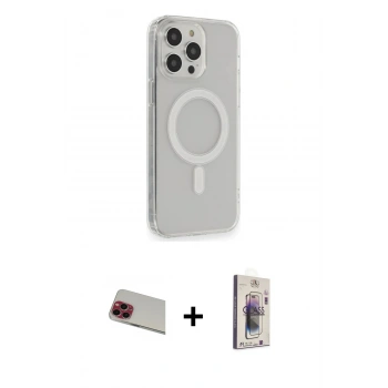 MARSİLYAN™- iPhone 13 Pro Max Kılıf Pusula Çizgi Koleksiyonu - Siyah Bilvis 3D Cam Ekran Koruyucu + Rainbow Kamera Lens Koruma Cam - KI