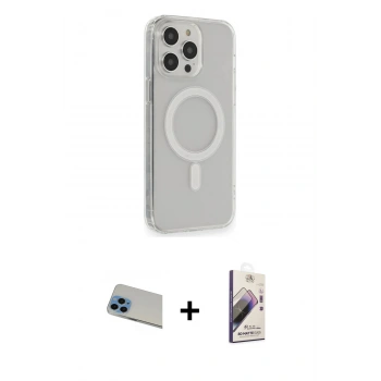 MARSİLYAN™- iPhone 13 Pro Max Kılıf Pusula Çizgi Koleksiyonu - Siyah Bilvis 3D Mat Cam Ekran Koruyucu + Rainbow Kamera Lens Koruma Cam - MI