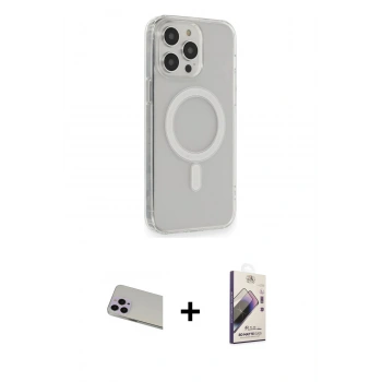 MARSİLYAN™- iPhone 13 Pro Max Kılıf Pusula Çizgi Koleksiyonu - Siyah Bilvis 3D Mat Cam Ekran Koruyucu + Rainbow Kamera Lens Koruma Cam - MR