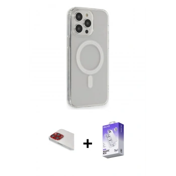MARSİLYAN™- iPhone 13 Pro Max Kılıf Pusula Çizgi Koleksiyonu - Siyah Bilvis 5in1 3D Magic Cam Ekran Koruyucu + Pers Alüminyum Kamera Lens - KI