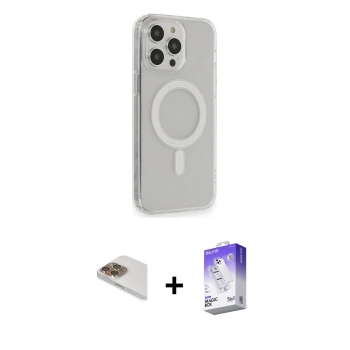MARSİLYAN™- iPhone 13 Pro Max Kılıf Pusula Çizgi Koleksiyonu - Siyah Bilvis 5in1 3D Magic Cam Ekran Koruyucu + Pers Alüminyum Kamera Lens - GD