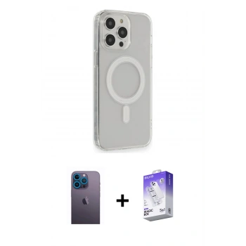 MARSİLYAN™- iPhone 13 Pro Max Kılıf Pusula Çizgi Koleksiyonu - Siyah Bilvis 5in1 3D Magic Cam Ekran Koruyucu + Neon Fosforlu Kamera Lens - MI