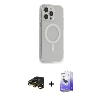 MARSİLYAN™- iPhone 13 Pro Max Kılıf Pusula Çizgi Koleksiyonu - Siyah Bilvis 5in1 5D Magic Hayalet Cam Ekran Koruyucu + Raze Metal Kamera Lens - GD