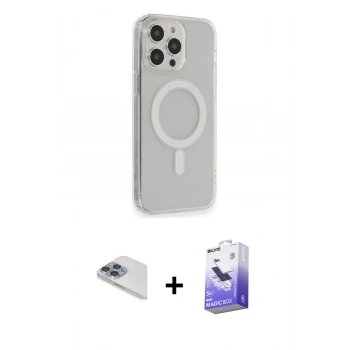 MARSİLYAN™- iPhone 13 Pro Max Kılıf Pusula Çizgi Koleksiyonu - Siyah Bilvis 5in1 5D Magic Hayalet Cam Ekran Koruyucu + Pers Alüminyum Kamera Lens - SABE