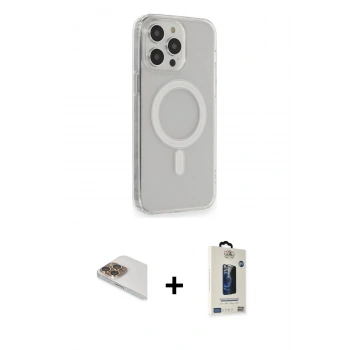 MARSİLYAN™- iPhone 13 Pro Max Kılıf Pusula Çizgi Koleksiyonu - Siyah Bilvis Hayalet Cam Ekran Koruyucu + Pers Alüminyum Kamera Lens - GD