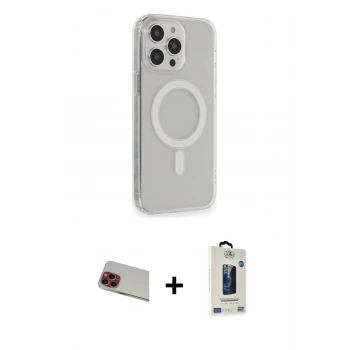 MARSİLYAN™- iPhone 13 Pro Max Kılıf Pusula Çizgi Koleksiyonu - Siyah Bilvis Hayalet Cam Ekran Koruyucu + Rainbow Kamera Lens Koruma Cam - KI