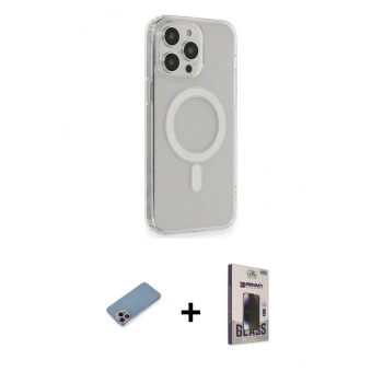MARSİLYAN™- iPhone 13 Pro Max Kılıf Pusula Çizgi Koleksiyonu - Siyah Bilvis Hayalet Cam Ekran Koruyucu + Shine Kamera Lens Koruma Cam - PE