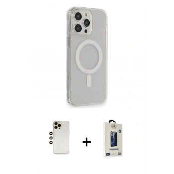 MARSİLYAN™- iPhone 13 Pro Max Kılıf Pusula Çizgi Koleksiyonu - Siyah Bilvis Hayalet Cam Ekran Koruyucu + Shine Kamera Lens - GD