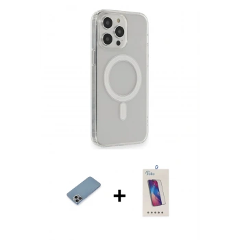 MARSİLYAN™- iPhone 13 Pro Max Kılıf Pusula Çizgi Koleksiyonu - Siyah Joko 5D Cam + Shine Kamera Lens Koruma Cam - GI