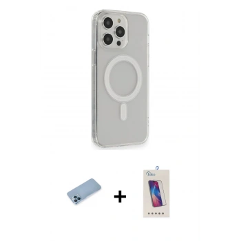 MARSİLYAN™- iPhone 13 Pro Max Kılıf Pusula Çizgi Koleksiyonu - Siyah Joko 5D Cam + Shine Kamera Lens Koruma Cam - MI