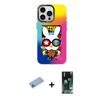 MARSİLYAN™- iPhone 13 Pro Max Kılıf Siluet Çizgi Koleksiyonu - Şeffaf 360 Full Body Arka Koruyucu + Shine Kamera Lens Koruma Cam - MI