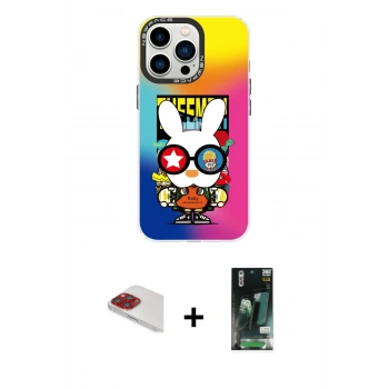 MARSİLYAN™- iPhone 13 Pro Max Kılıf Siluet Çizgi Koleksiyonu - Şeffaf 360 Full Body Arka Koruyucu + Pers Alüminyum Kamera Lens - KI