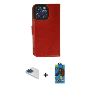MARSİLYAN™- iPhone 13 Pro Max Kılıf Siluet Işık Serisi - Siyah 18D Cam Ekran Koruyucu + Pers Alüminyum Kamera Lens - LT