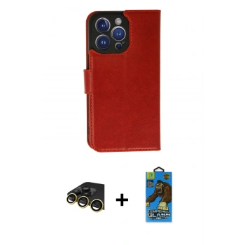 MARSİLYAN™- iPhone 13 Pro Max Kılıf Siluet Işık Serisi - Siyah 18D Cam Ekran Koruyucu + Raze Metal Kamera Lens - GD