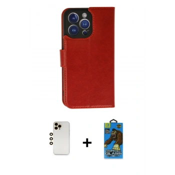 MARSİLYAN™- iPhone 13 Pro Max Kılıf Siluet Işık Serisi - Siyah 18D Cam Ekran Koruyucu + Shine Kamera Lens - GD