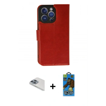 MARSİLYAN™- iPhone 13 Pro Max Kılıf Siluet Işık Serisi - Siyah 18D Cam Ekran Koruyucu + Pers Alüminyum Kamera Lens - SABE