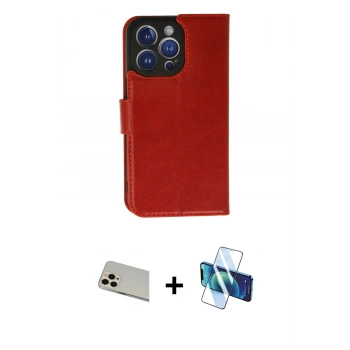 MARSİLYAN™- iPhone 13 Pro Max Kılıf Siluet Işık Serisi - Siyah 3D Antistatik Cam Ekran Koruyucu + Rainbow Kamera Lens Koruma Cam - REGD
