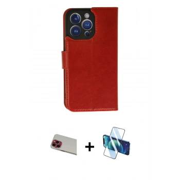 MARSİLYAN™- iPhone 13 Pro Max Kılıf Siluet Işık Serisi - Siyah 3D Antistatik Cam Ekran Koruyucu + Rainbow Kamera Lens Koruma Cam - KI