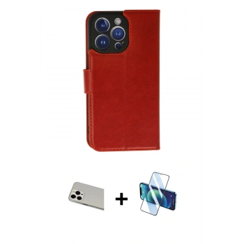 MARSİLYAN™- iPhone 13 Pro Max Kılıf Siluet Işık Serisi - Siyah 3D Antistatik Cam Ekran Koruyucu + Rainbow Kamera Lens Koruma Cam - BZ