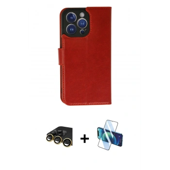 MARSİLYAN™- iPhone 13 Pro Max Kılıf Siluet Işık Serisi - Siyah 3D Antistatik Cam Ekran Koruyucu + Raze Metal Kamera Lens - GD