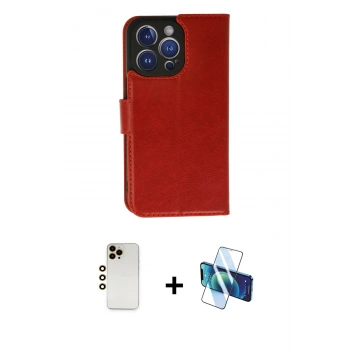 MARSİLYAN™- iPhone 13 Pro Max Kılıf Siluet Işık Serisi - Siyah 3D Antistatik Cam Ekran Koruyucu + Shine Kamera Lens - GD